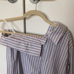 Victoria Beckham One Shoulder Striped Shirt